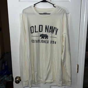 Old Navy Cream Camo Logo Long Sleeve Soft Washed T-Shirt Size XXL